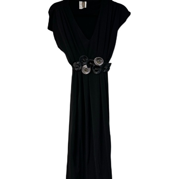 Bellyssima woman’s maternity sz l black belt jumper midi dress fancy lbd party - Picture 2 of 4